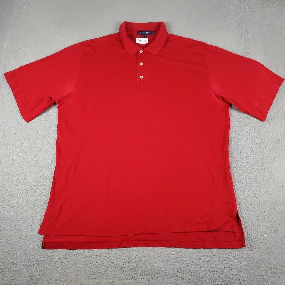 Ralph Lauren Polo Golf Mens 2XL Red Short Sleeve Cotton Pique Polo Shirt